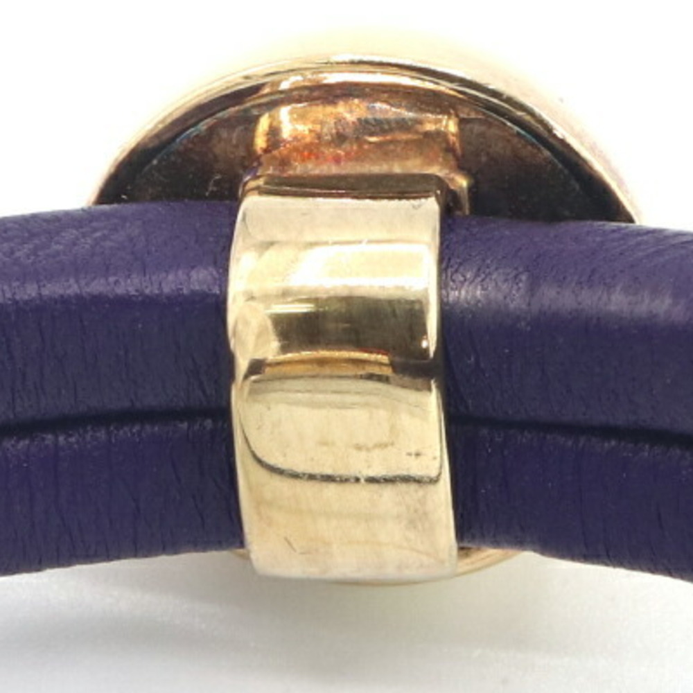 Bottega Veneta Bracelet 590464 Purple SV Sterling Silver 925 Leather M Size B... - Picture 7 of 9